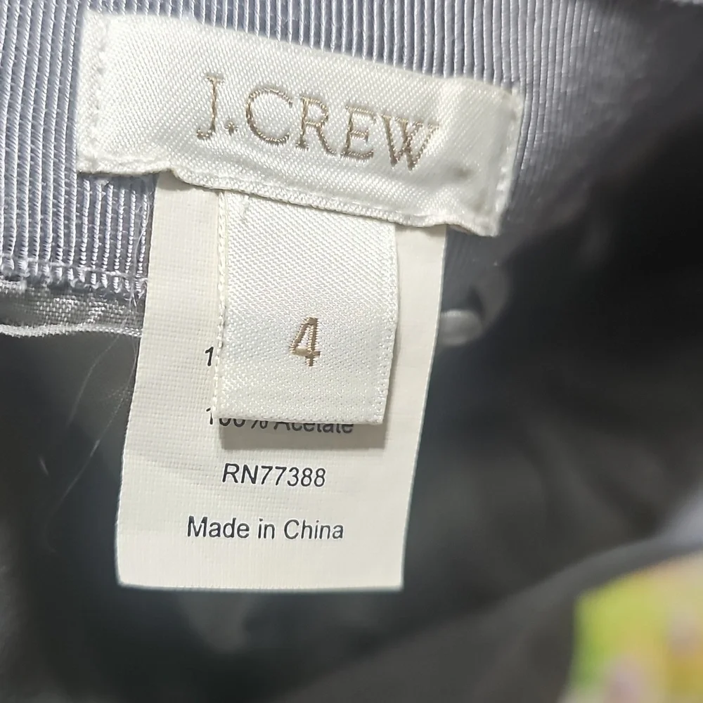 J. Crew Lined Gray Silk Mini Skirt Size 4